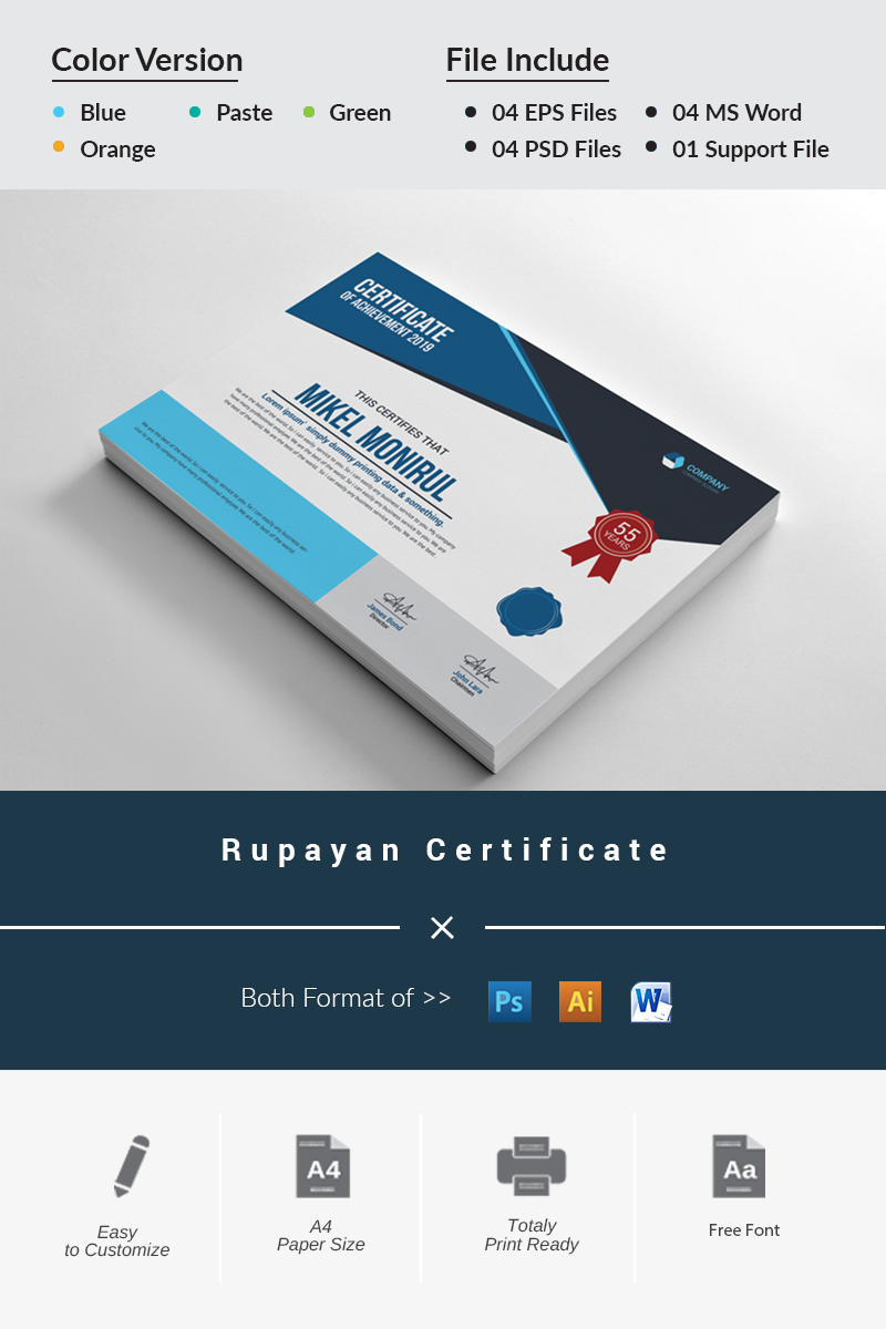Rupayan Certificate Template