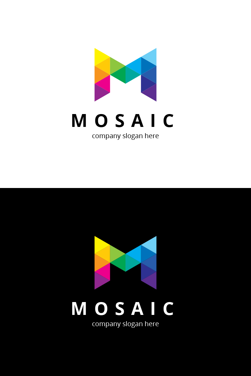 Mosaic M Letter Logo Template #81427