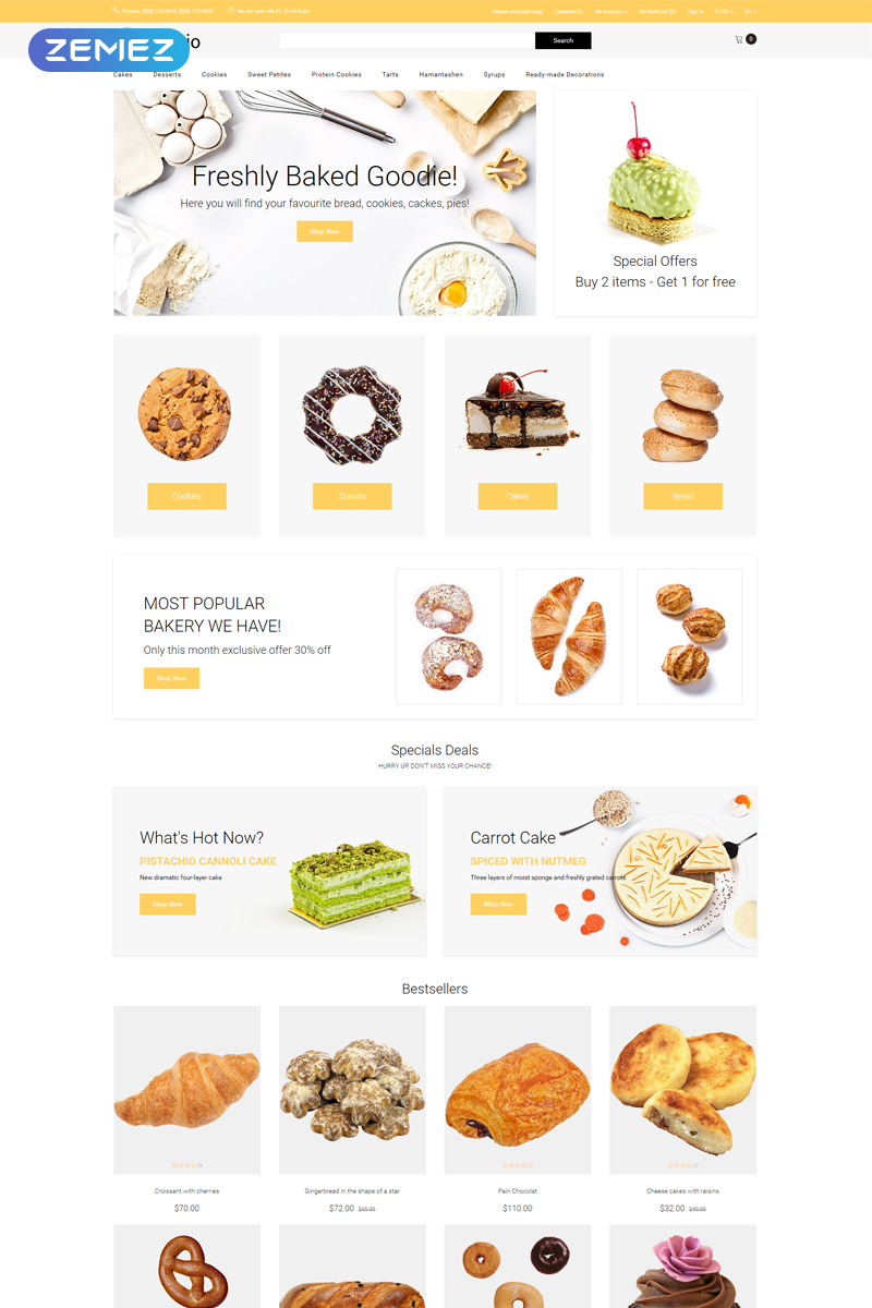 Bakeio - Bakery eCommerce Creative №81518