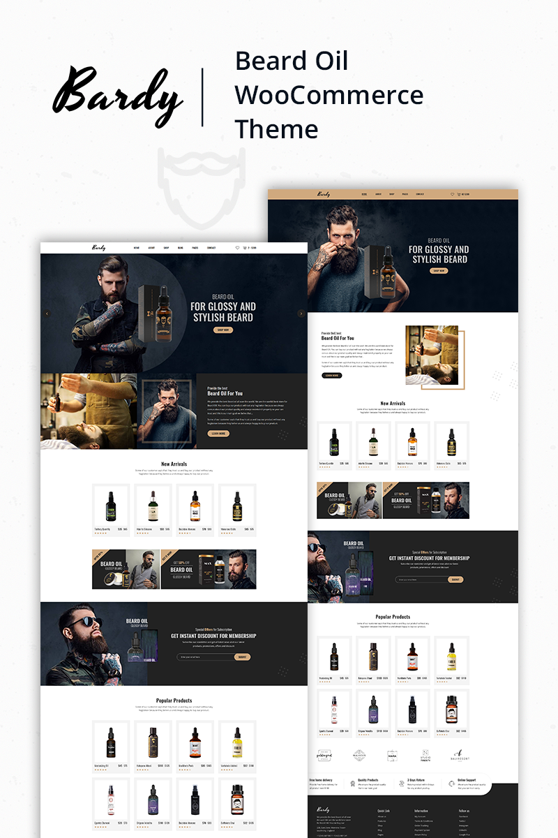 Responsivt Bardy - Beard Oil WooCommerce-tema #81515