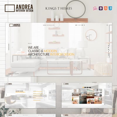 Template di Landing Page Responsive #81580 "Andrea - Architecture and Interior Design" #81580