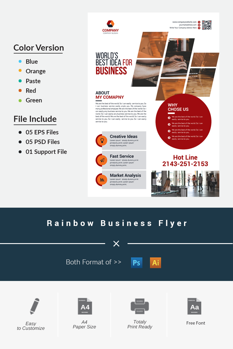 Rainbow Business Flyer - Corporate Identity Template