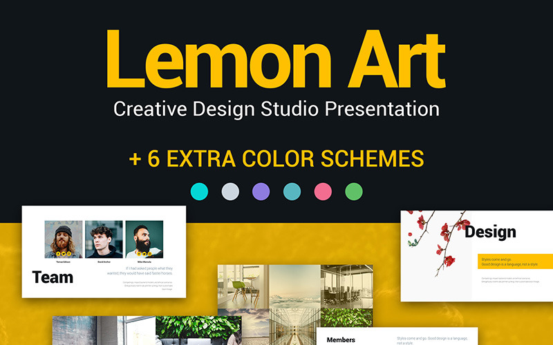 Lemon Art 7-in-1 PPT Design PowerPoint template PowerPoint Template
