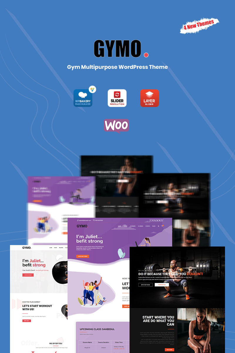 "Gymo Gym Multipurpose" - адаптивний WordPress шаблон №81741