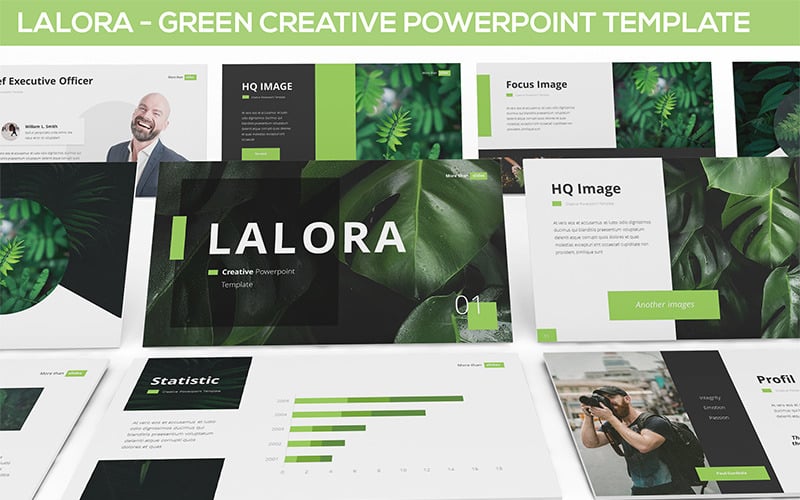 Lalora - Green Business PowerPoint template PowerPoint Template