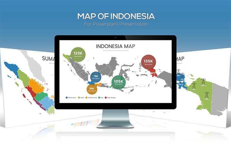 Map of Indonesia for PowerPoint template PowerPoint Template