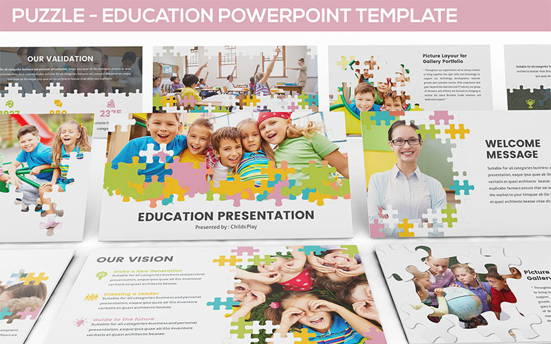 Puzzle - Education PowerPoint template PowerPoint Template