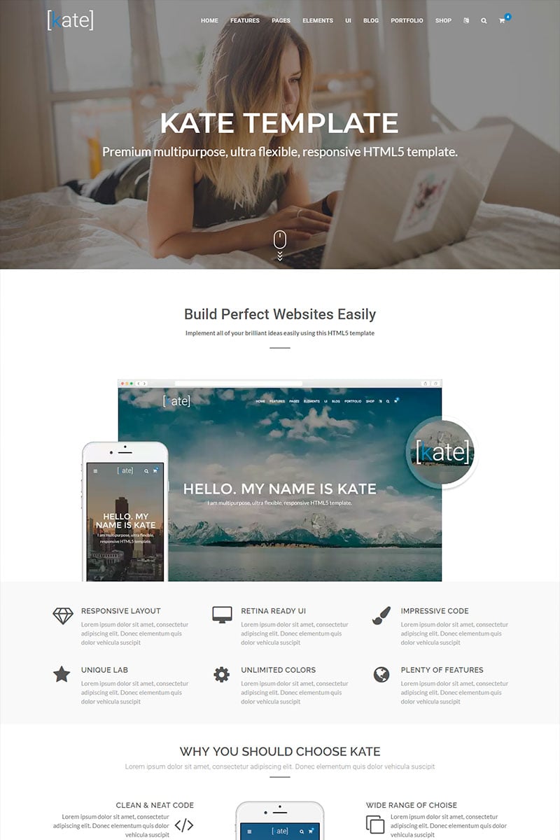 Template Siti Web Responsive #81718 "Kate Multipurpose" - screenshot