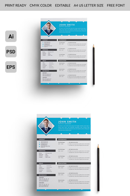 Template #81880 Design Resume Webdesign Template - Logo template Preview