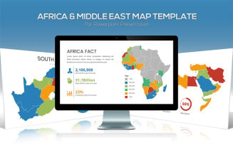 Africa & Middle East Maps PowerPoint template