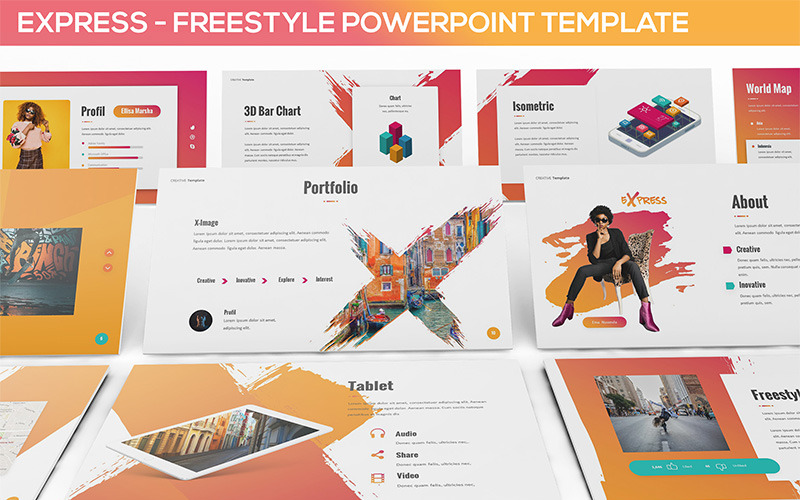 Express - Freestyle PowerPoint template PowerPoint Template