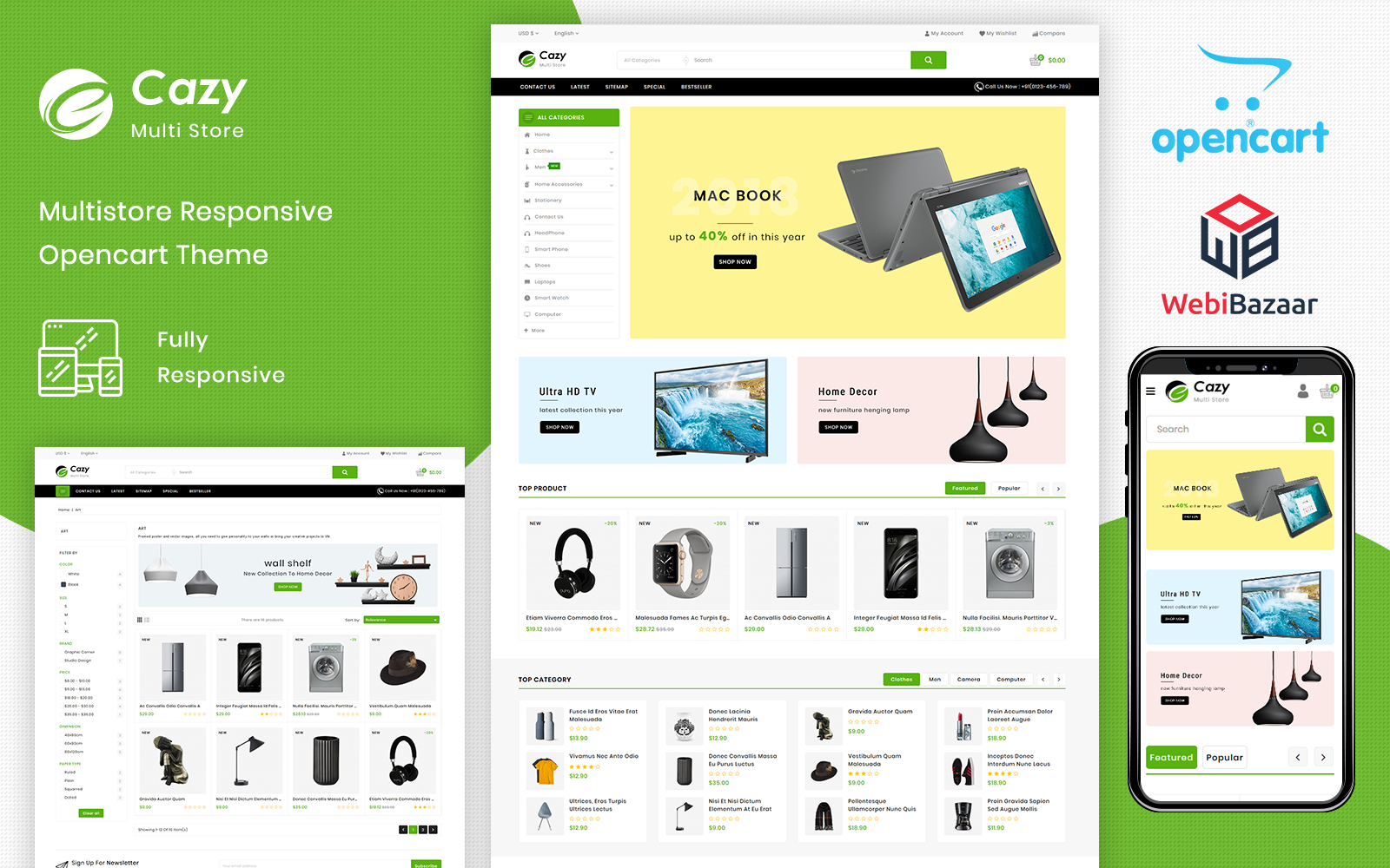 Responsive Cazy - The Shopping Mall Opencart #81872