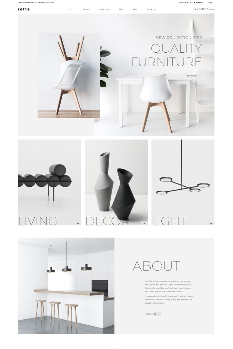 rette - Furniture Multipage Minimalistic Shopify Theme