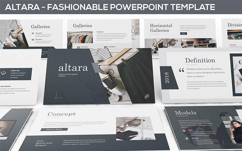 Altara - Photography & Fashion PowerPoint template PowerPoint Template