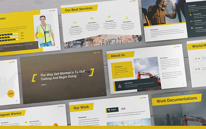 Manuva - Manufacture PowerPoint template PowerPoint Template