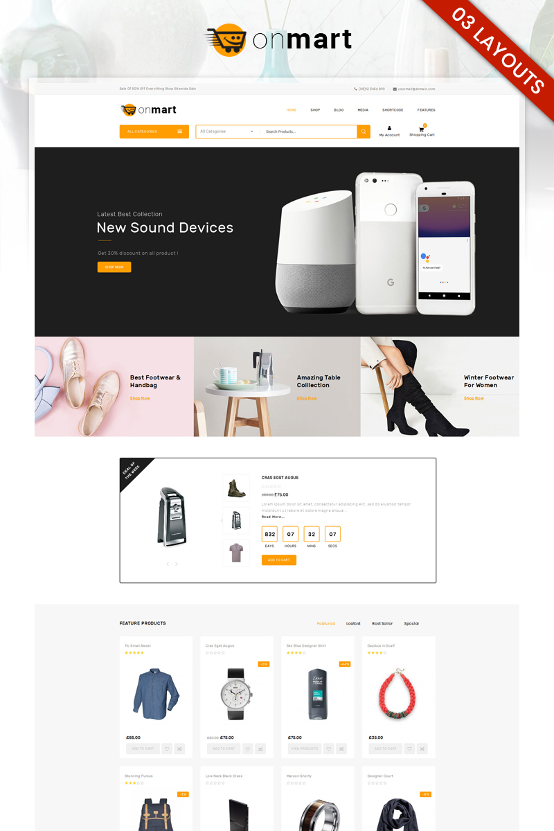 OnMart - Multipurpose Store Tema WooCommerce №81935