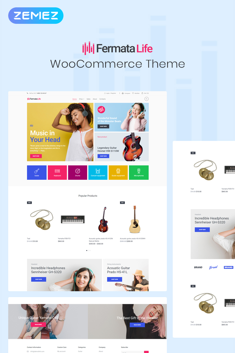 FermataLife - Musical Instruments Store ECommerce Classic Elementor WooCommerce Theme