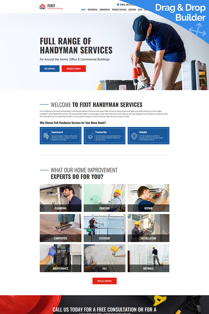 Fixit - Handyman Moto CMS 3 Template
