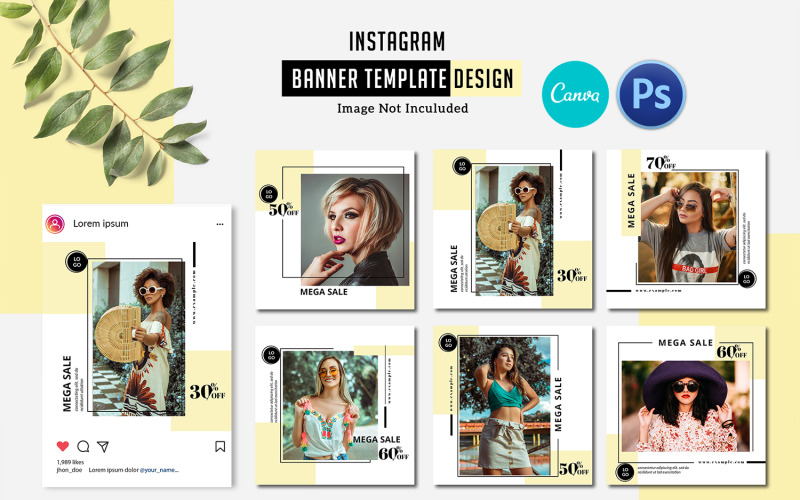 6 Instagram Mega Sale Banner Social Media Template