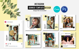 6 Instagram Mega Sale Banner Social Media Template