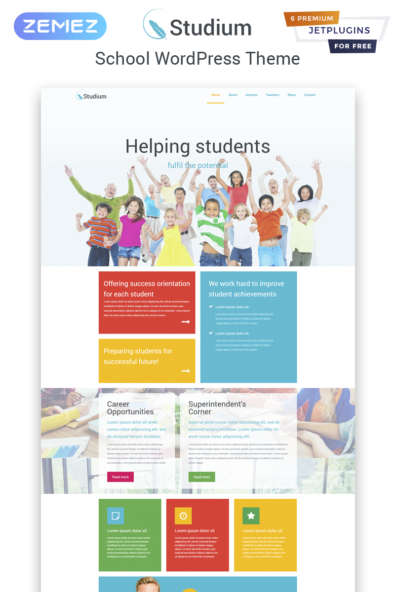 Reszponzív Studium - Education Multipurpose Modern Elementor WordPress sablon 82065