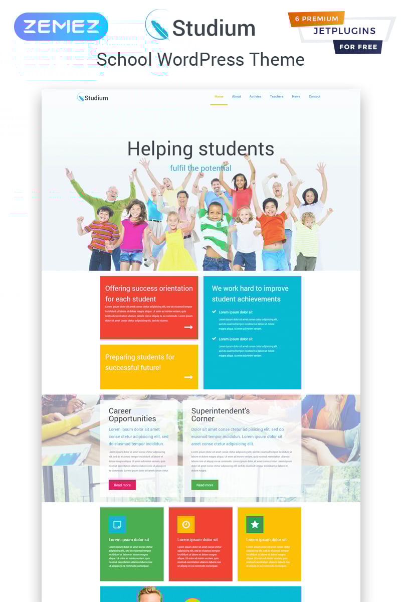 Studium - Education Multipurpose Modern Elementor Tema WordPress №82065