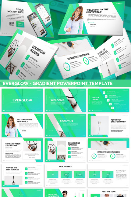 Template #82139 Green Blue Webdesign Template - Logo template Preview