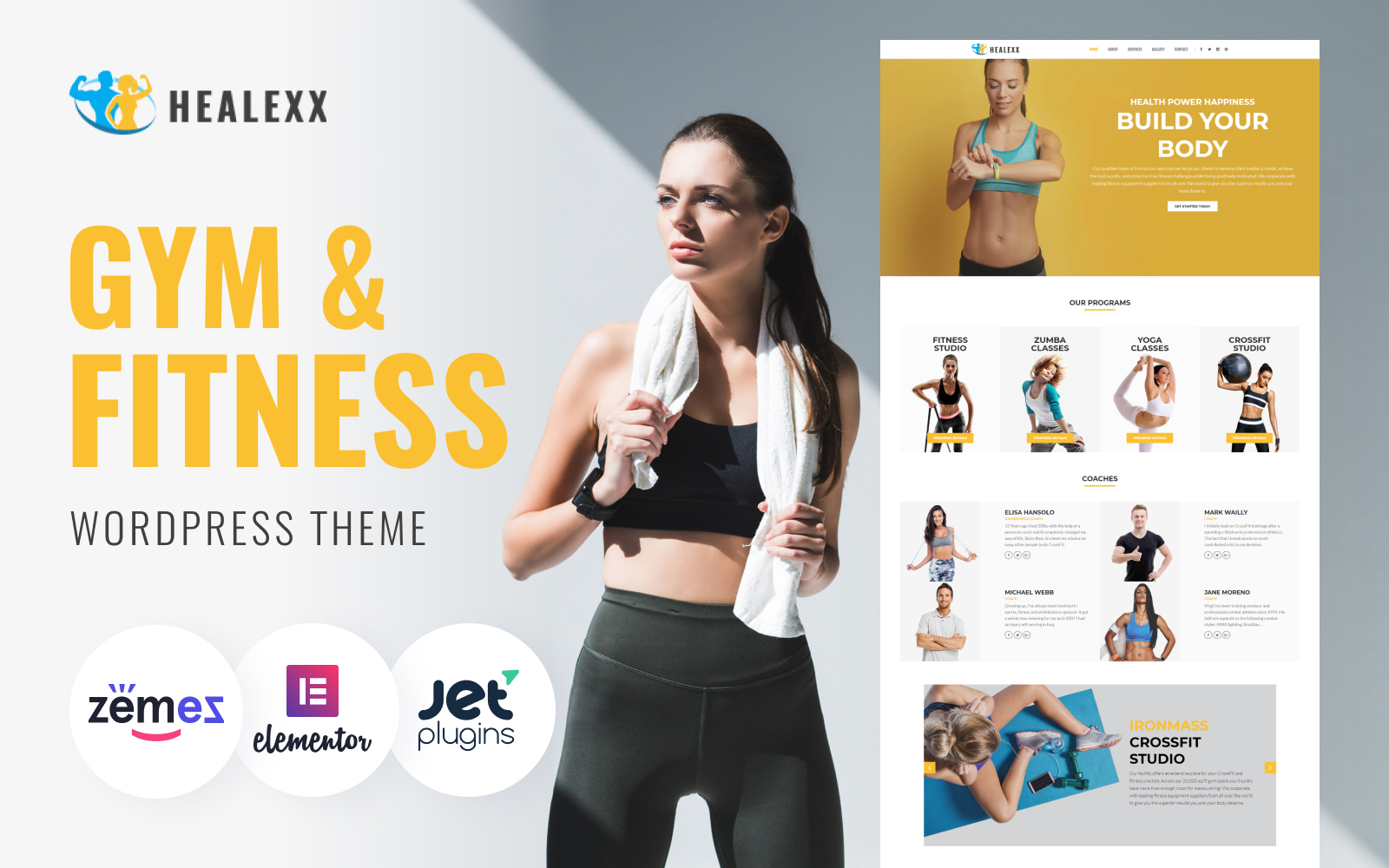 Healexx - Gym Multipurpose Modern WordPress Elementor Theme WordPress Theme