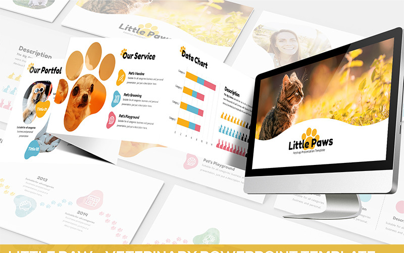 Little Paw - Veterinary PowerPoint template PowerPoint Template