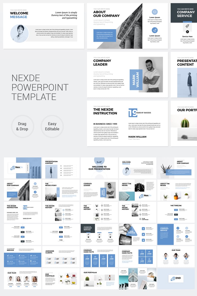 Nexde - Modern Simple Clean PowerPoint Template #82189