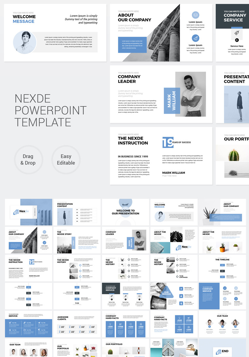 Nexde - Modern Simple Clean PowerPoint Template #82189