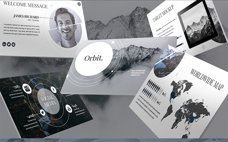 Orbit - Networking PowerPoint template PowerPoint Template