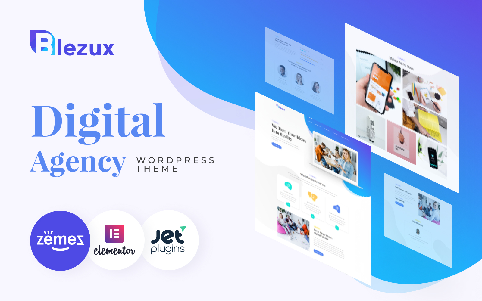 Reszponzív Blezux - Digital Multipurpose Modern Elementor WordPress sablon 82198