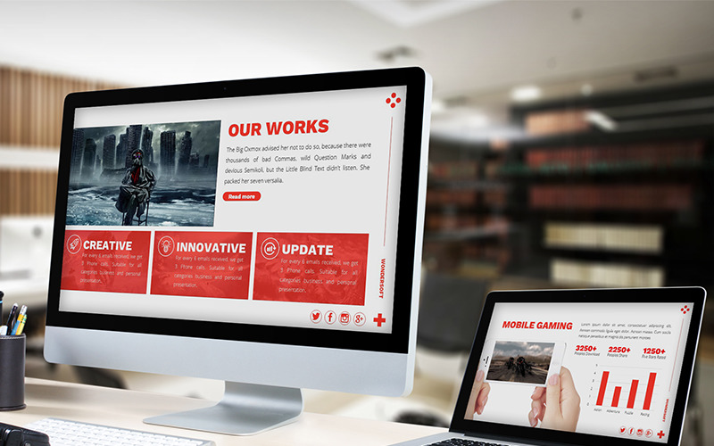 Wondersoft - Gaming PowerPoint template PowerPoint Template