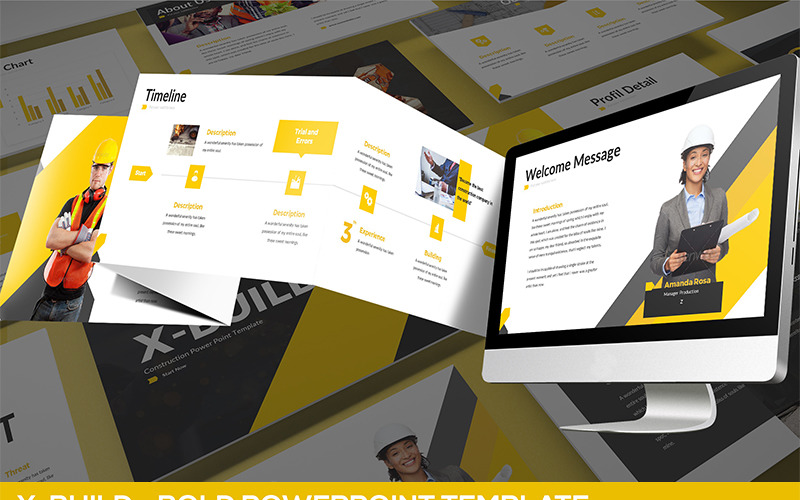 X-Build - Bold PowerPoint template PowerPoint Template