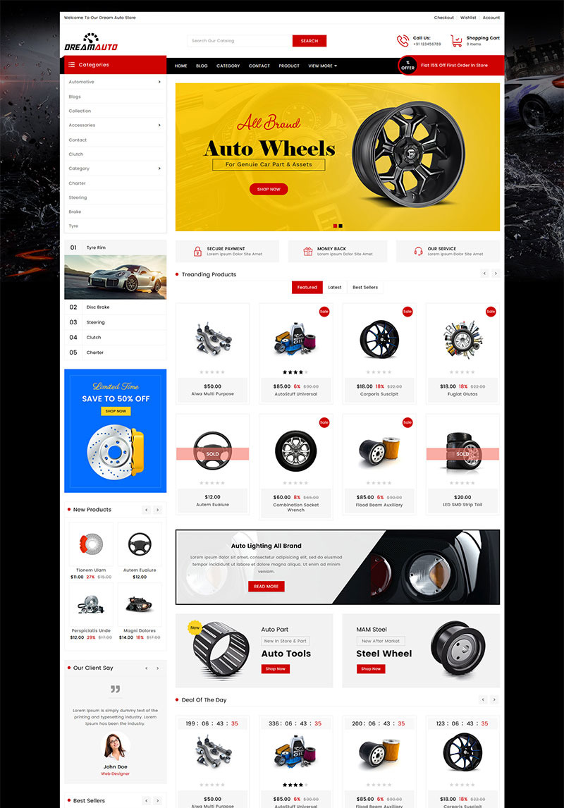 Dream Auto Parts Shopify Theme 82235