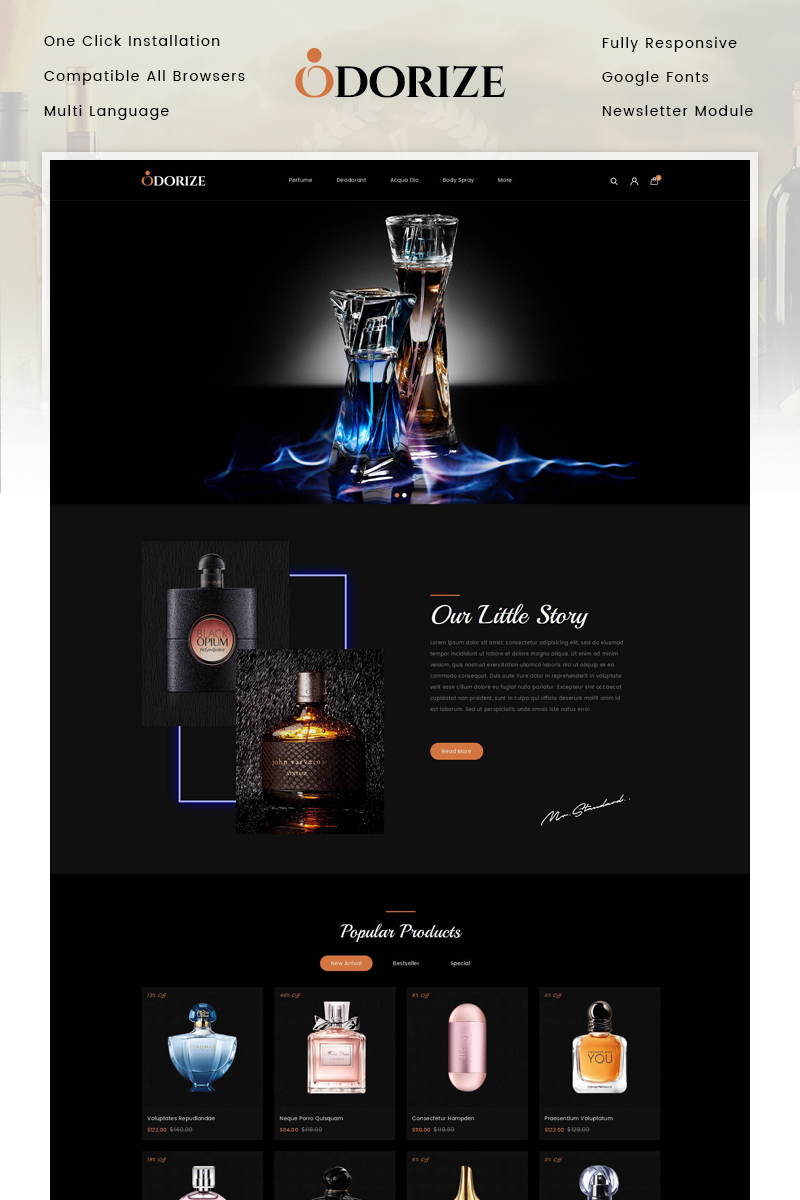 Odorize Perfume Store OpenCart Template