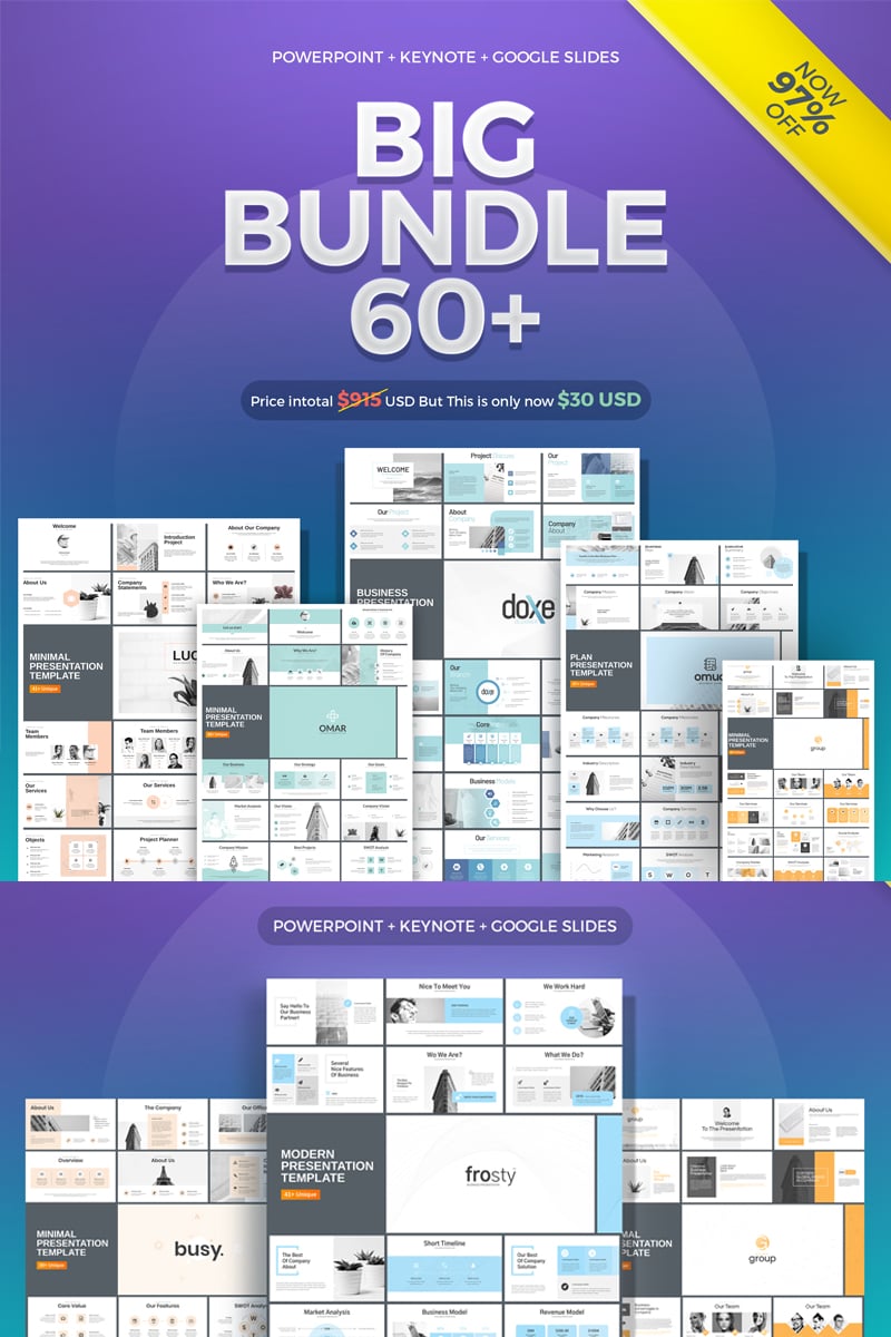 "60+ Presentation , Powerpoint , Keynote, Google Slides" Bundle №82239 - screenshot