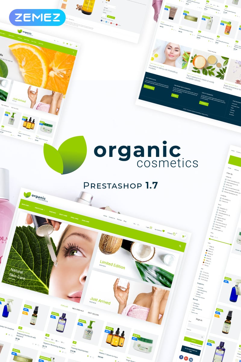 PrestaShop Theme namens "Organic Cosmetics - Beauty Treatment Store" #82269 - Screenshot