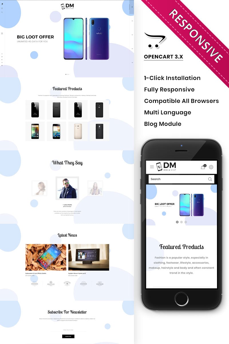 Responsive DM Collection Mobile Store Responsive Opencart #82208