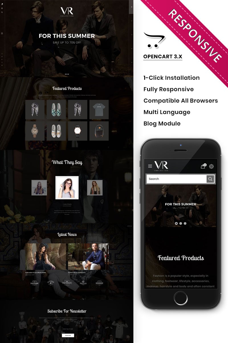 Responsive VR Collection Fashion Store Responsive Opencart #82205