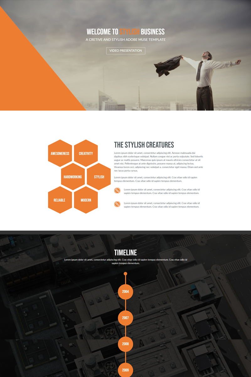 "Stylish Business" - Muse шаблон №82299