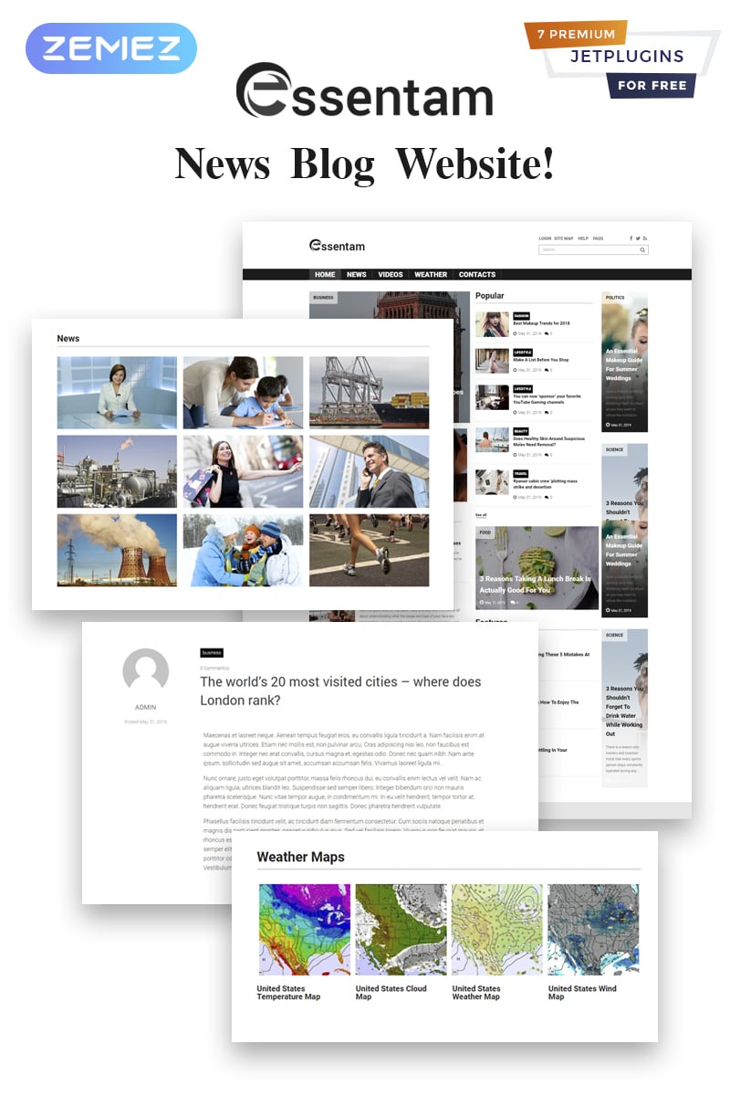 Tema De WordPress "Essentam - News Blog Multipurpose Classic" #82289 - captura de pantalla
