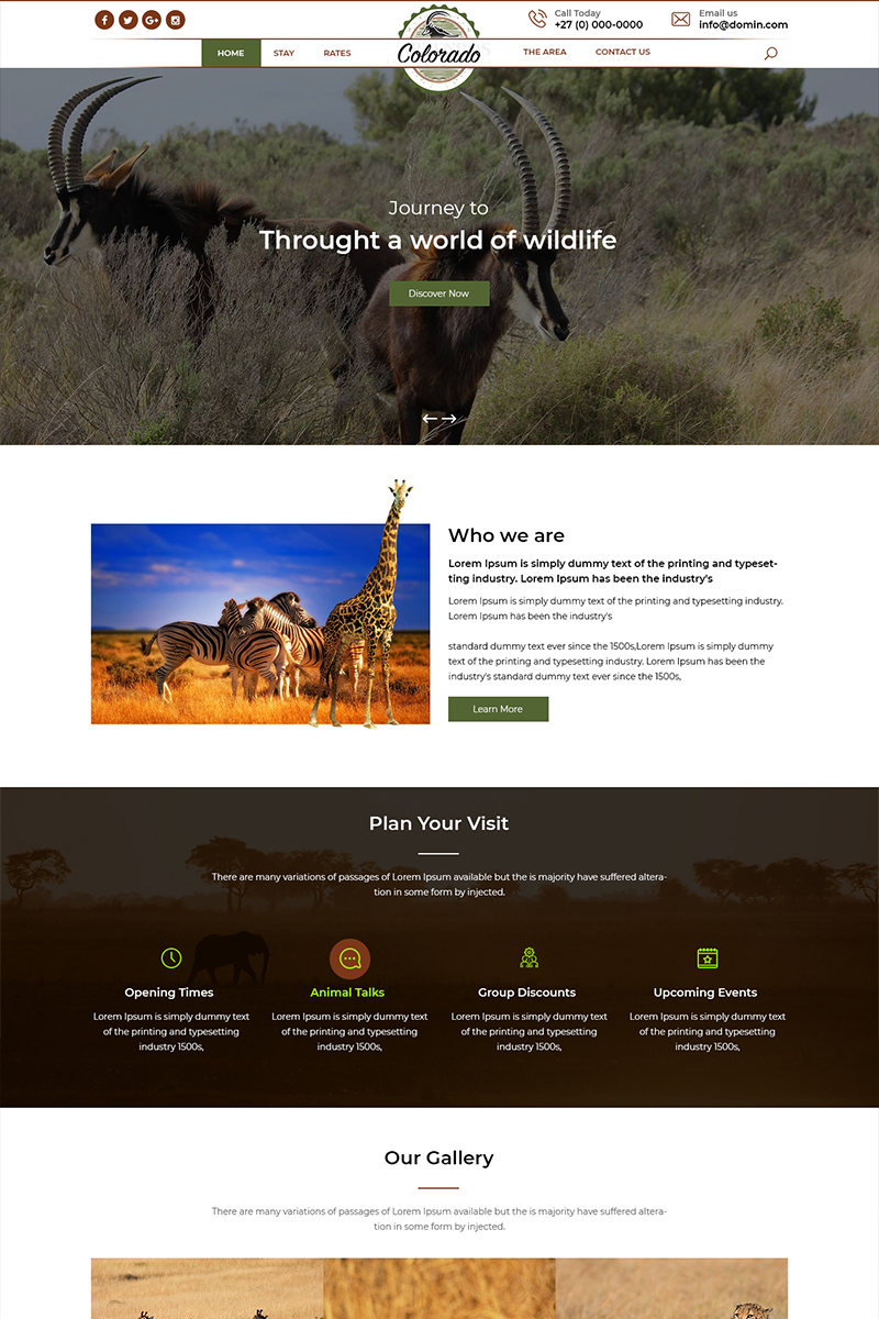 Plantilla PSD "Colorado - Zoo" #82308