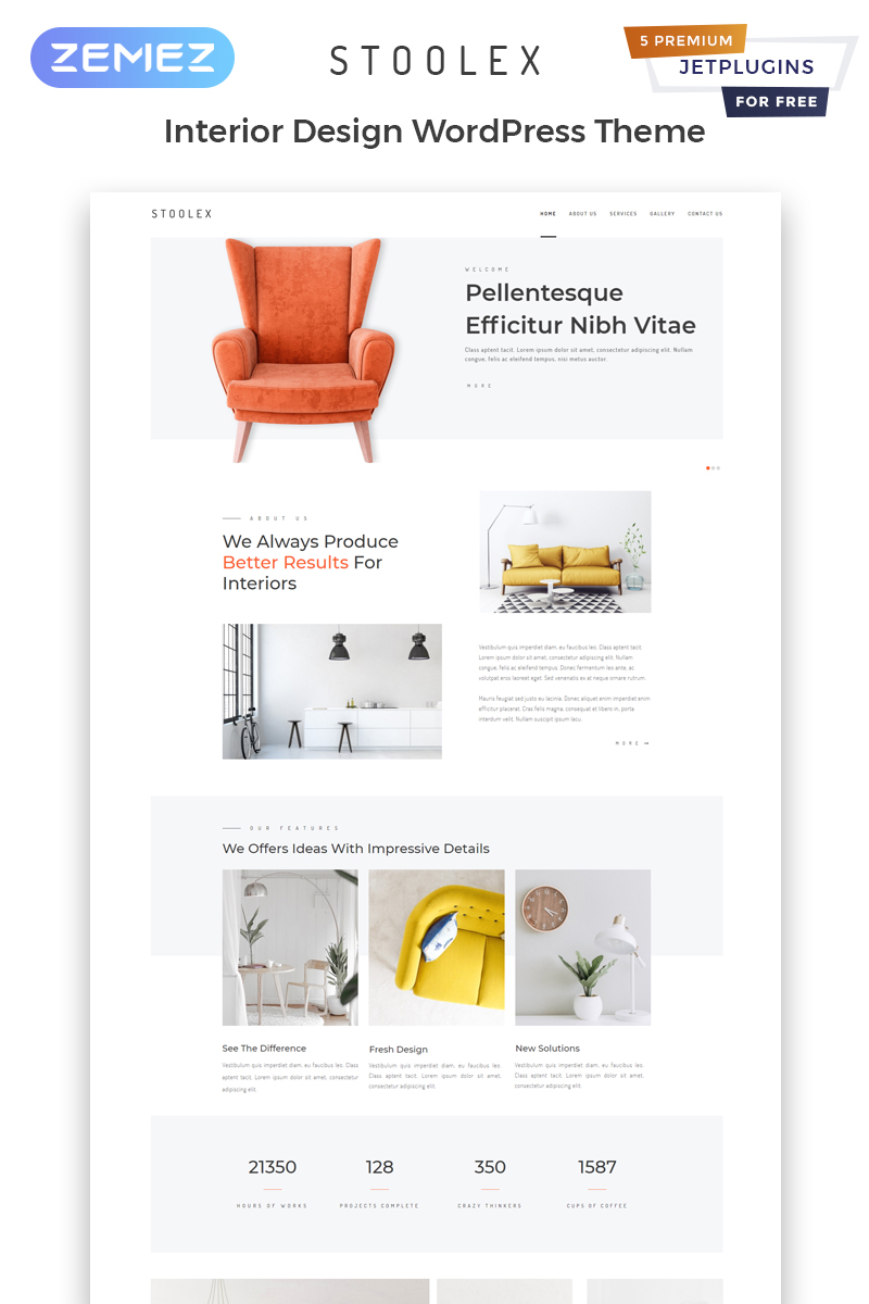 Stoolex - Interior Design Multipurpose Minimal Elementor WordPress sablon 82329