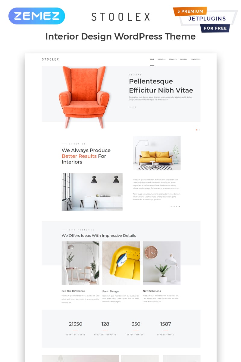 Tema De WordPress "Stoolex - Interior Design Multipurpose Minimal Elementor" #82329