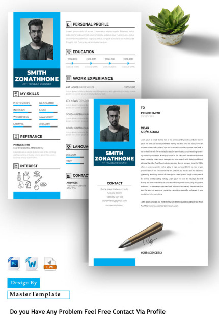 Template #82409 Resume Simple Webdesign Template - Logo template Preview