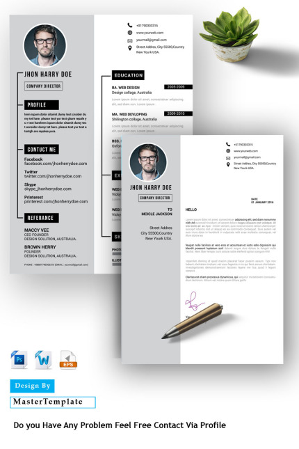 Template #82413 Resume Simple Webdesign Template - Logo template Preview