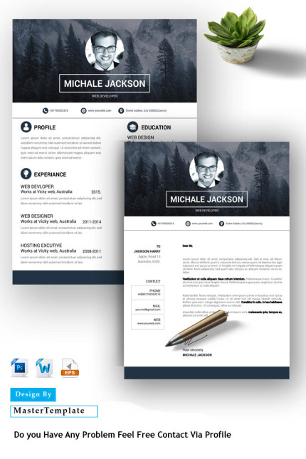 Template #82416 Resume Simple Webdesign Template - Logo template Preview