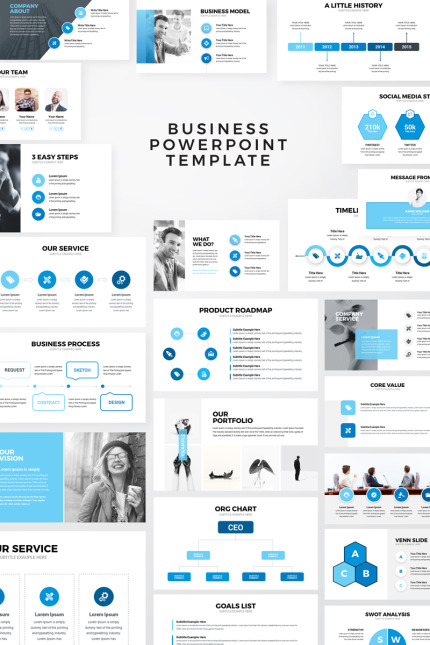 Template #82421 Powerpoint Business Webdesign Template - Logo template Preview